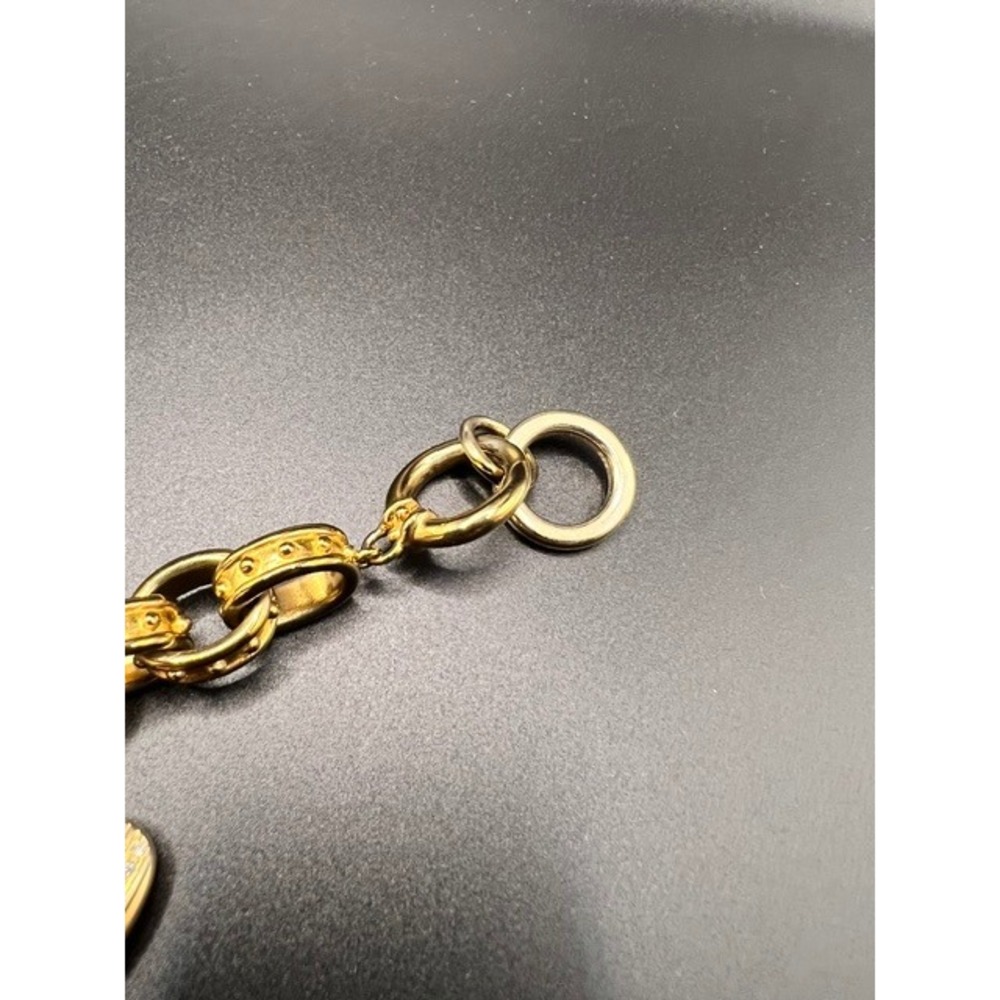 Vintage Anne Klein Gold-Tone Charm Bracelet Watch Locket – 100g Heavy Link - Picture 5 of 11